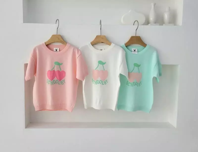 Hanacoco - Korean Children Fashion - #kidzfashiontrend - School Cherry Knit Tee