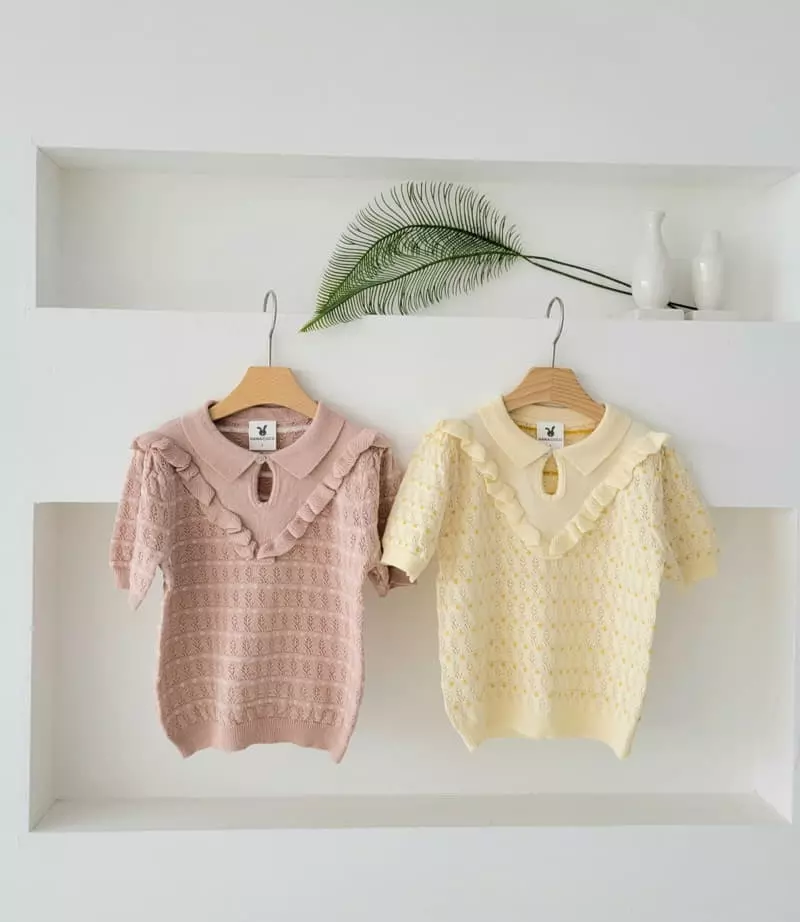 Hanacoco - Korean Children Fashion - #magicofchildhood - Frill Collar Knit Tee