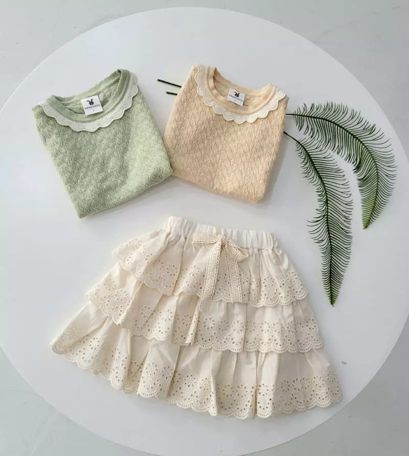 Hanacoco - Korean Children Fashion - #minifashionista - Lace Cancan Skirt
