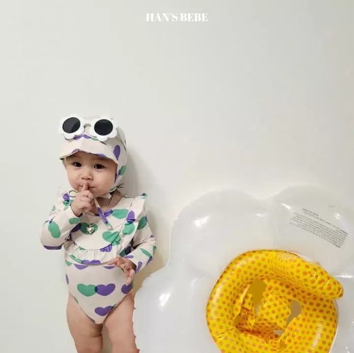 Han's - Korean Baby Fashion - #babyoutfit - Bebe Prelin Swimwear (Hat+Swimwear) - 9