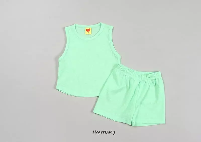 Heart Baby - Korean Children Fashion - #Kfashion4kids - Macaroon Sleeveless Top Bottom Set - 11