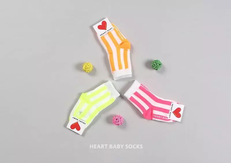 Heart Baby - Korean Children Fashion - #childofig - Neon Stripes Socks - 11