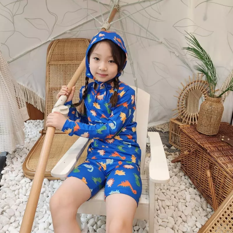 Heart Baby - Korean Children Fashion - #childrensboutique - Dino Rashguard Top Bottom Set - 8