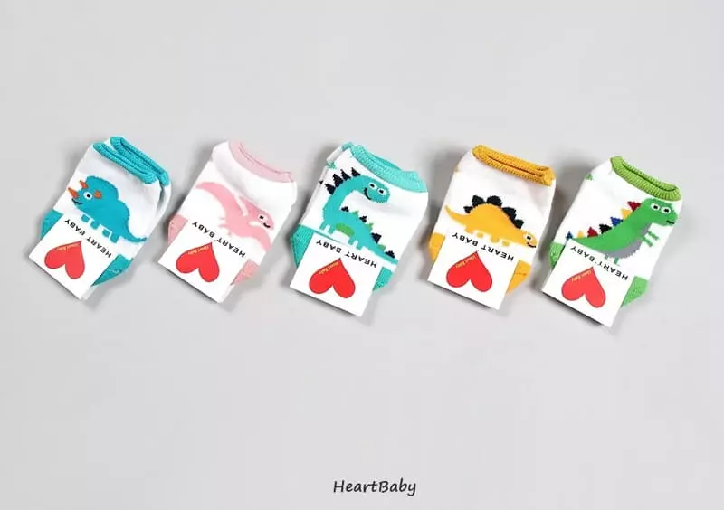 Heart Baby - Korean Children Fashion - #childrensboutique - Dino Socks - 5