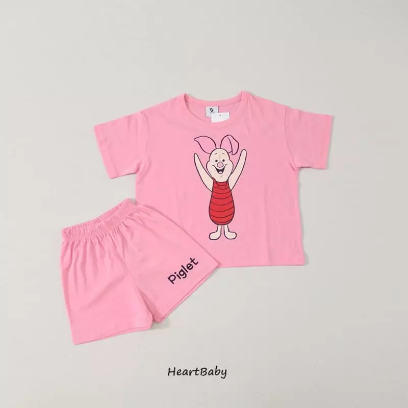 Heart Baby - Korean Children Fashion - #designkidswear - P And Friends Top Bottom Set - 6