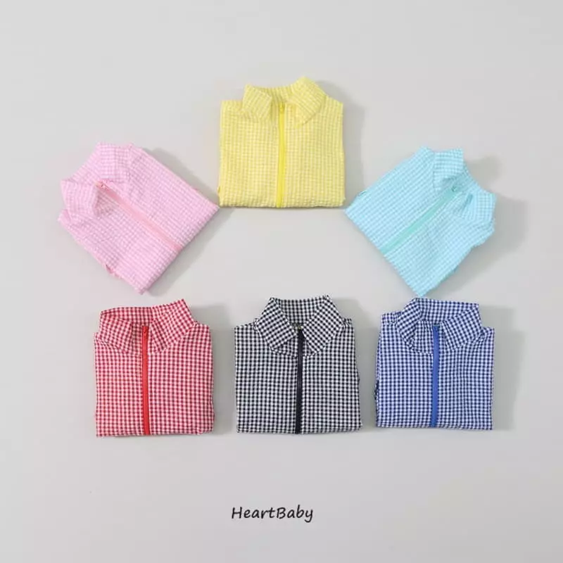 Heart Baby - Korean Children Fashion - #fashionkids - Jijimi Check Windbreaker