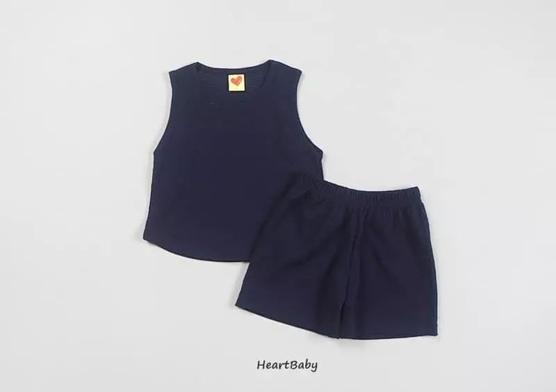 Heart Baby - Korean Children Fashion - #fashionkids - Macaroon Sleeveless Top Bottom Set - 7