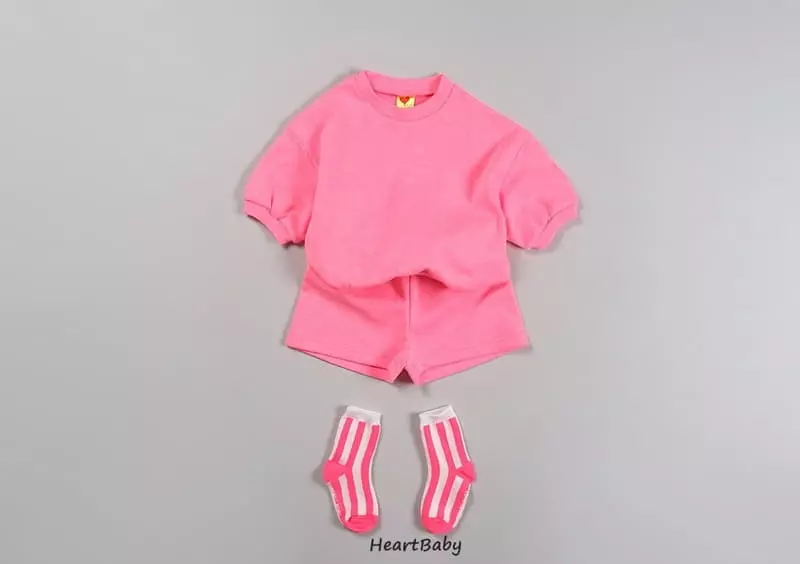Heart Baby - Korean Children Fashion - #kidsstore - Neon Crayon Top Bottom Set - 12