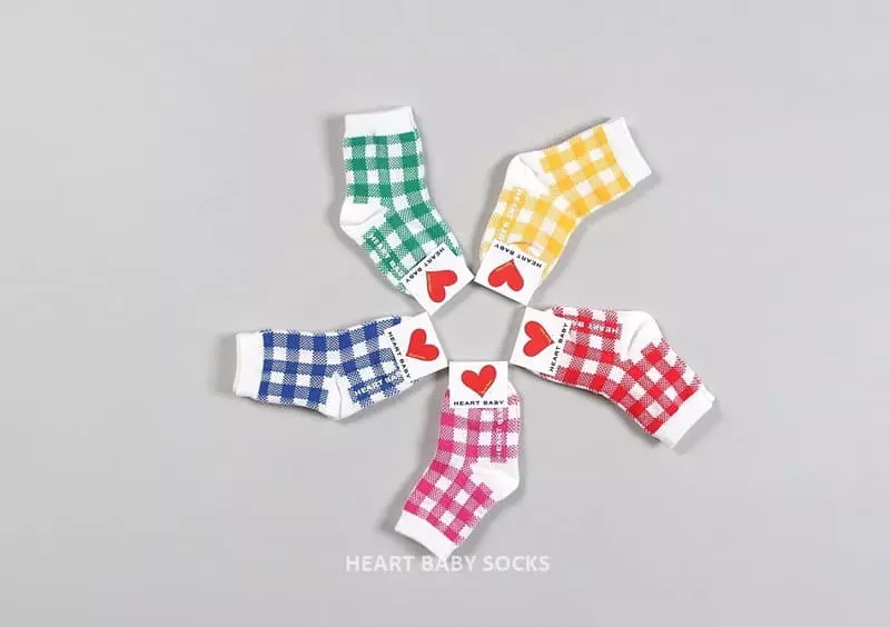 Heart Baby - Korean Children Fashion - #magicofchildhood - Cute Check Socks - 10