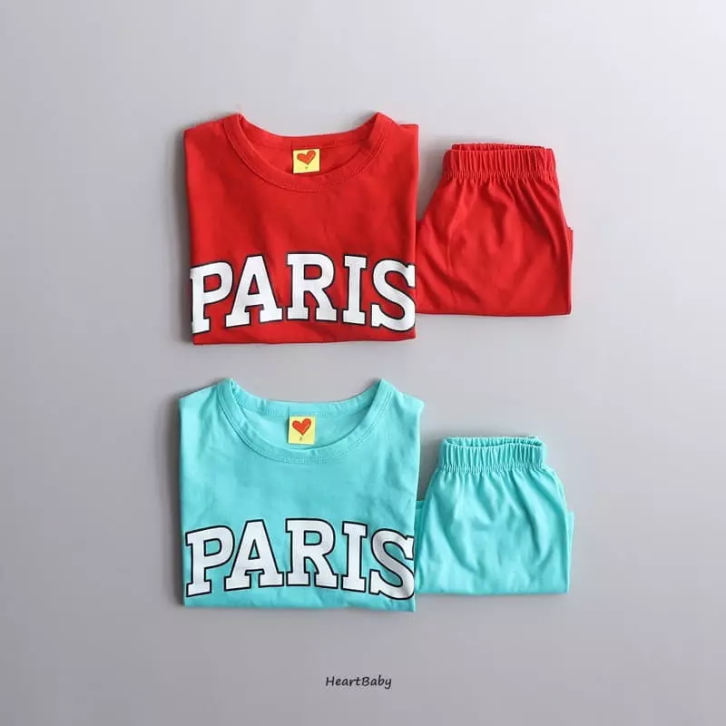 Heart Baby - Korean Children Fashion - #prettylittlegirls - Paris Top Bottom Set - 5
