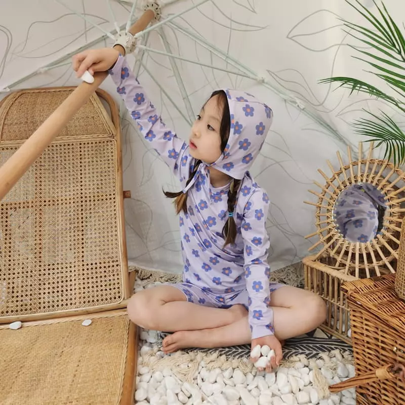 Heart Baby - Korean Children Fashion - #stylishchildhood - Daisy Rashguard Top Bottom Set - 7