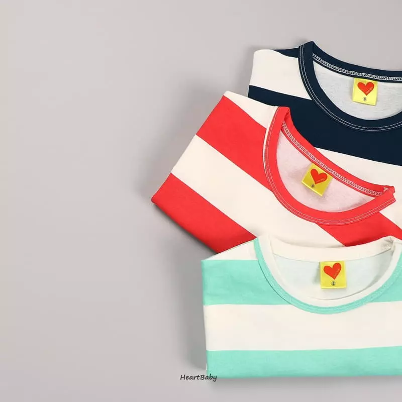 Heart Baby - Korean Children Fashion - #toddlerclothing - Big Stripes Tee - 7