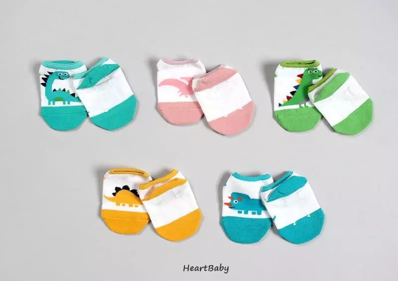Heart Baby - Korean Children Fashion - #toddlerclothing - Dino Socks - 2
