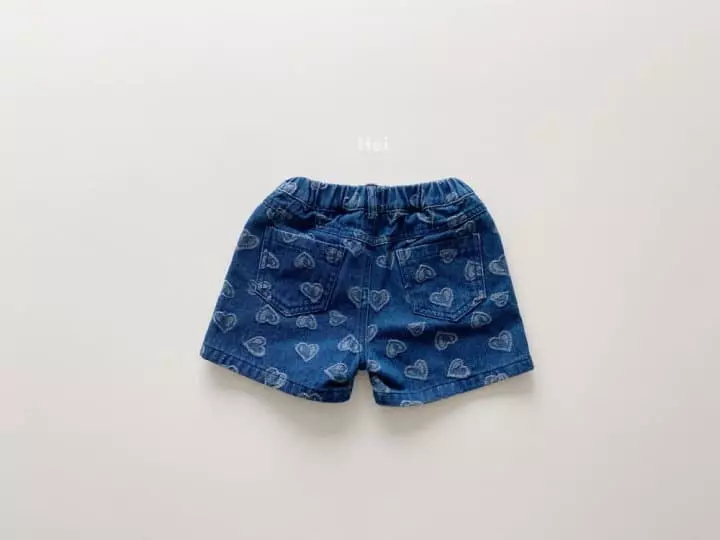 Hei - Korean Children Fashion - #designkidswear - Heart Denim Shorts - 2