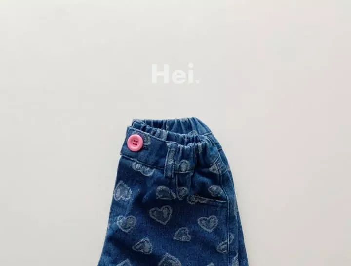 Hei - Korean Children Fashion - #kidzfashiontrend - Heart Denim Shorts - 7