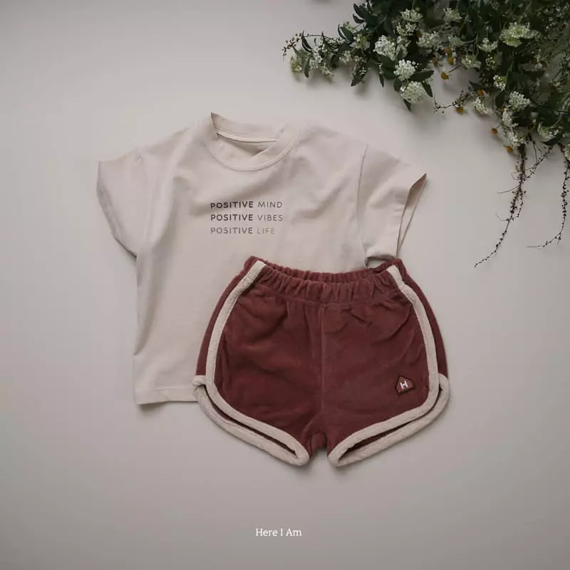 Here I Am - Korean Children Fashion - #kidsshorts - Postive Tee - 11