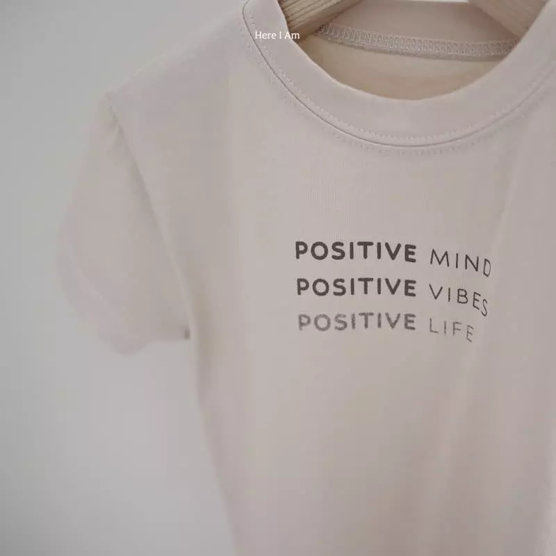 Here I Am - Korean Children Fashion - #prettylittlegirls - Postive Tee - 2