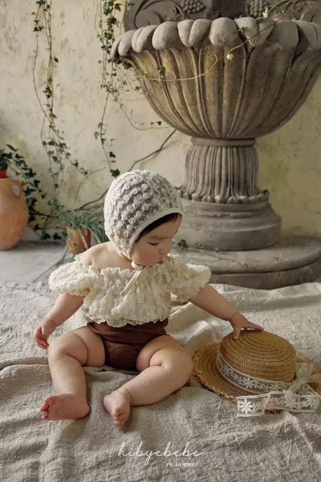 Hi Byebebe - Korean Baby Fashion - #babyfever - Bebe Moca Lace Swimwear with Hat - 7