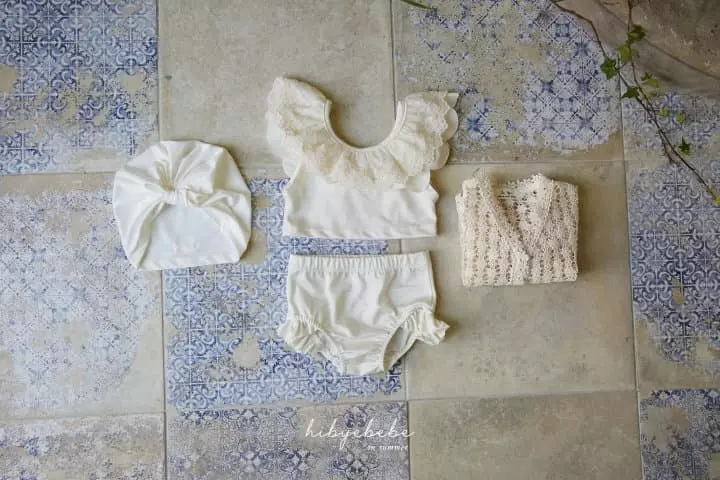 Hi Byebebe - Korean Baby Fashion - #babylifestyle - Bebe Tube Top Swimwear with Hat - 10