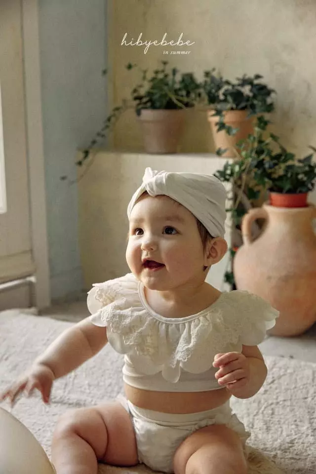 Hi Byebebe - Korean Baby Fashion - #onlinebabyboutique - Bebe Tube Top Swimwear with Hat