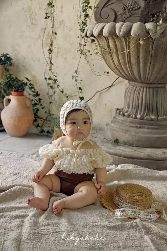 Hi Byebebe - Korean Baby Fashion - #onlinebabyshop - Bebe Moca Lace Swimwear with Hat