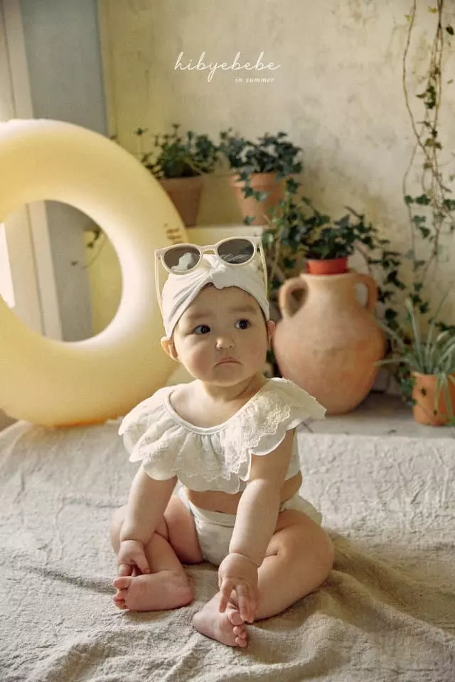 Hi Byebebe - Korean Baby Fashion - #smilingbaby - Bebe Tube Top Swimwear with Hat - 3