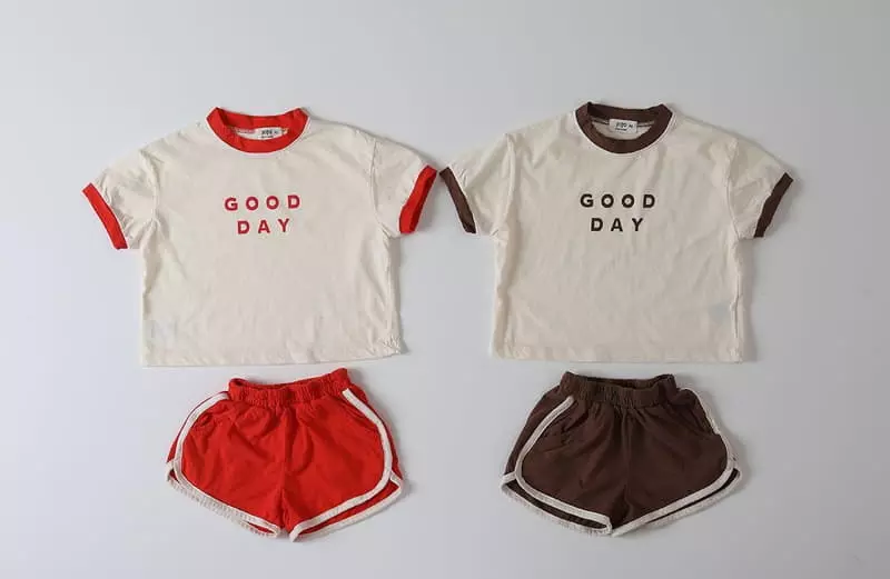 Jo Jo - Korean Children Fashion - #kidsshorts - Good Day Top Bottom Set - 3