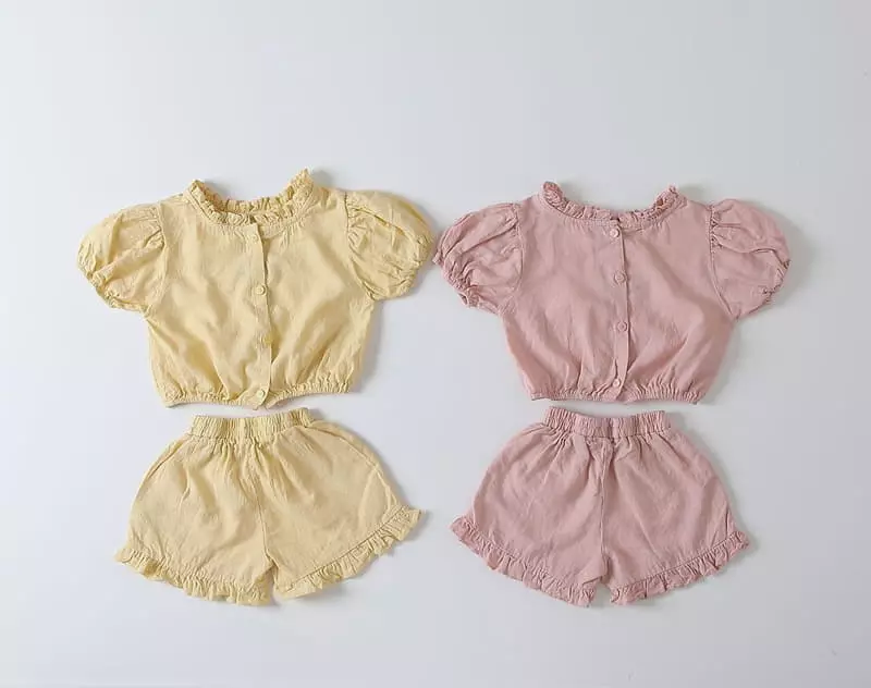 Jo Jo - Korean Children Fashion - #minifashionista - Olive Top Bottom Set - 3