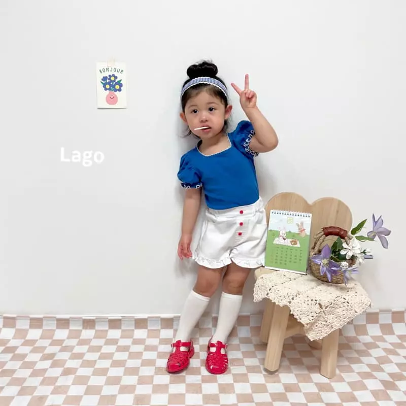 Lago - Korean Children Fashion - #childrensboutique - Pin Coat Eyelet Tee - 3