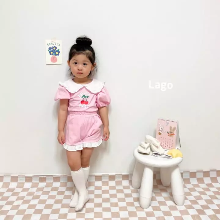 Lago - Korean Children Fashion - #designkidswear - Cherry Sweet Top Bottom Set - 12