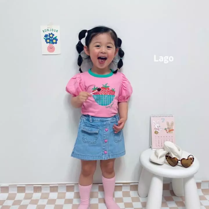 Lago - Korean Children Fashion - #fashionkids - Strawberry Bucket Tee - 7