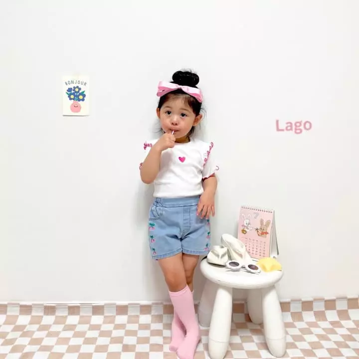 Lago - Korean Children Fashion - #kidsshorts - Cherry Embrodiery Pants - 5