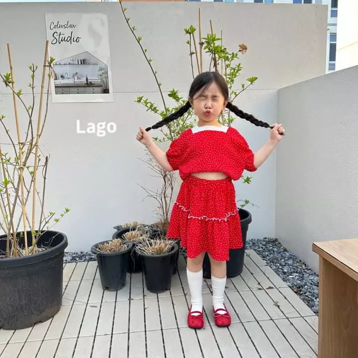 Lago - Korean Children Fashion - #kidsstore - Square Dot Top Bottom Set - 3