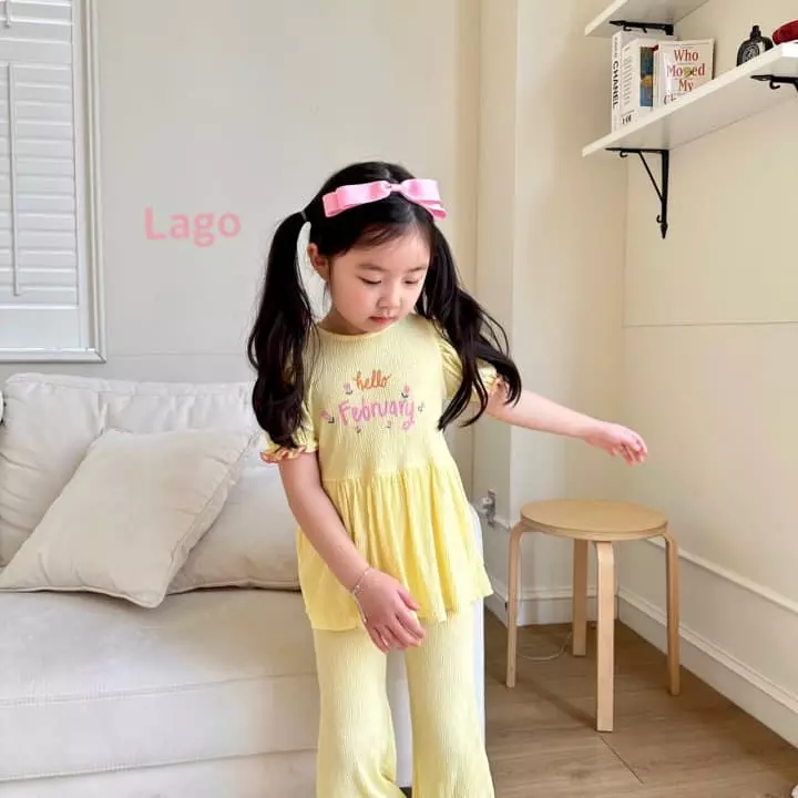 Lago - Korean Children Fashion - #toddlerclothing - Hug Pleats Top Bottom Set - 9