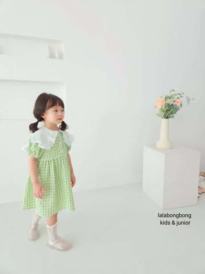 Lalabongbong - Korean Children Fashion - #discoveringself - Check One-piece - 10