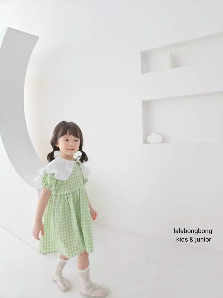 Lalabongbong - Korean Children Fashion - #fashionkids - Check One-piece - 11
