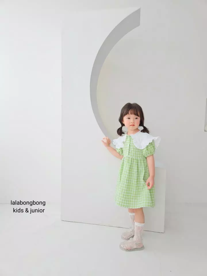 Lalabongbong - Korean Children Fashion - #kidsshorts - Check One-piece - 12