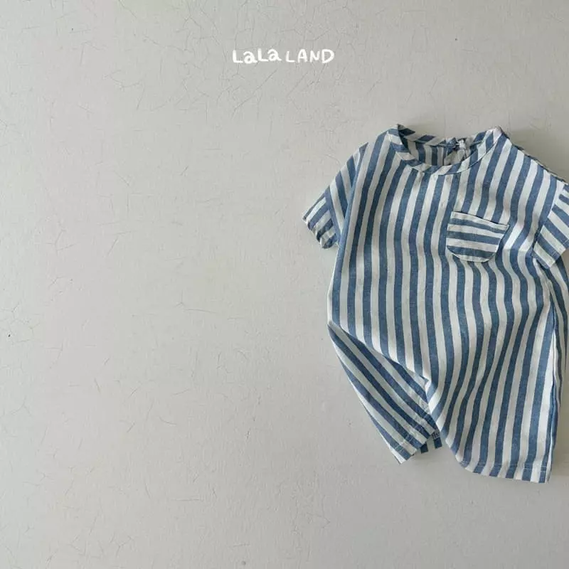 Lalaland - Korean Baby Fashion - #babyootd - Bebe Stripes Shorts Bodysuit - 5