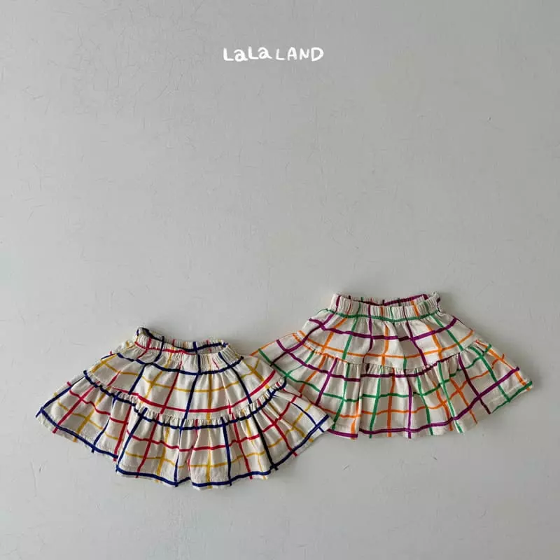 Lalaland - Korean Children Fashion - #childrensboutique - Topic Check Skirt