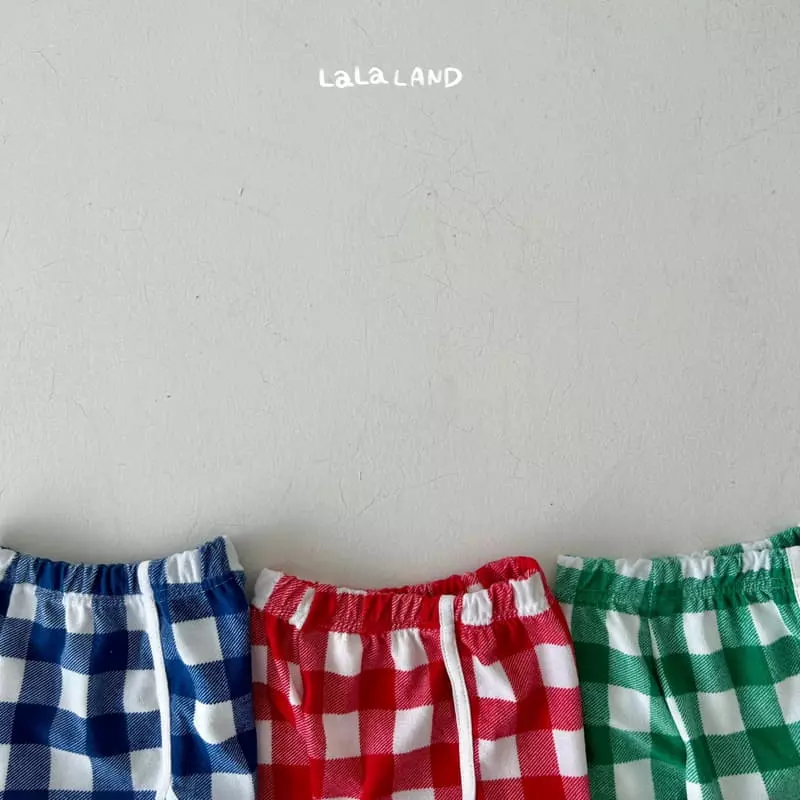 Lalaland - Korean Children Fashion - #kidzfashiontrend - Terry Check Pants - 3