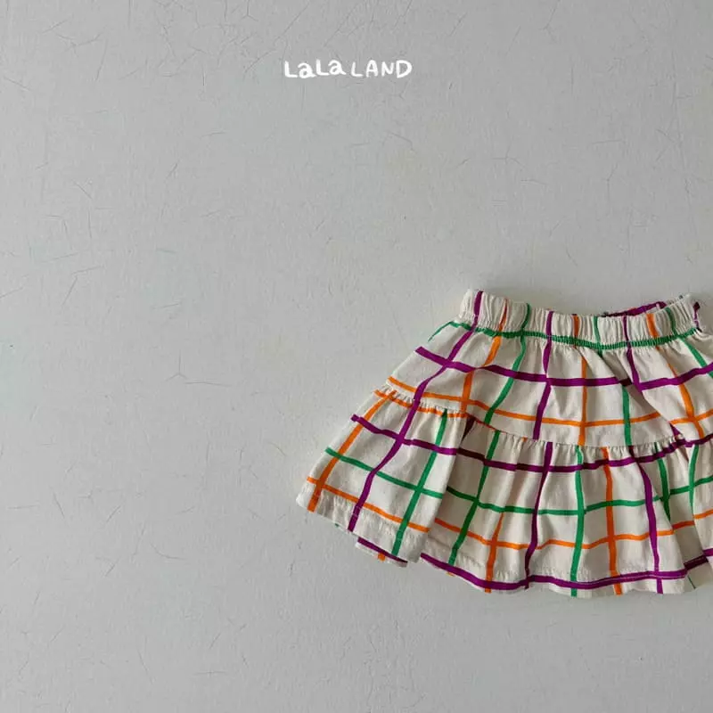 Lalaland - Korean Children Fashion - #prettylittlegirls - Topic Check Skirt - 12