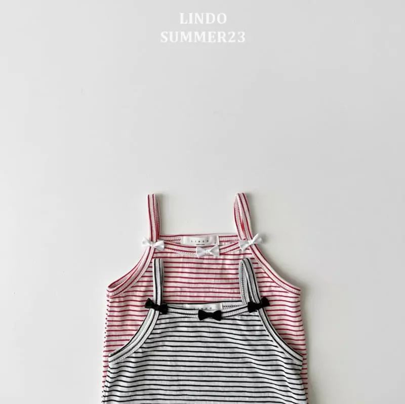 Lindo - Korean Children Fashion - #childofig - Ribbon Stripes String Sleeveless - 2