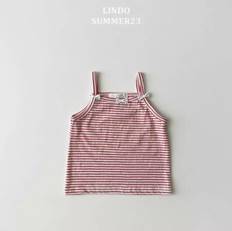 Lindo - Korean Children Fashion - #childrensboutique - Ribbon Stripes String Sleeveless - 3