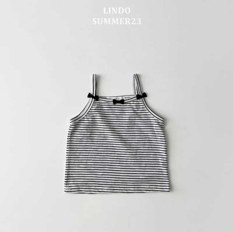 Lindo - Korean Children Fashion - #childrensboutique - Ribbon Stripes String Sleeveless - 4