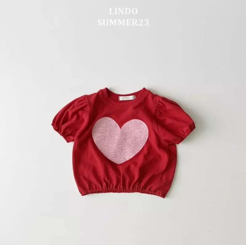 Lindo - Korean Children Fashion - #kidsstore - Big Heart Shirring Tee - 3