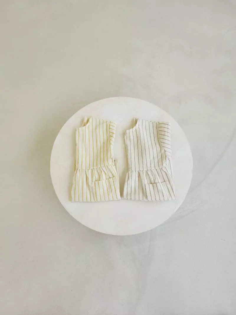 Lovin - Korean Children Fashion - #kidsshorts - Stripes Pocket One-piece - 9