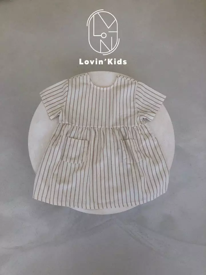 Lovin - Korean Children Fashion - #kidzfashiontrend - Stripes Pocket One-piece - 11