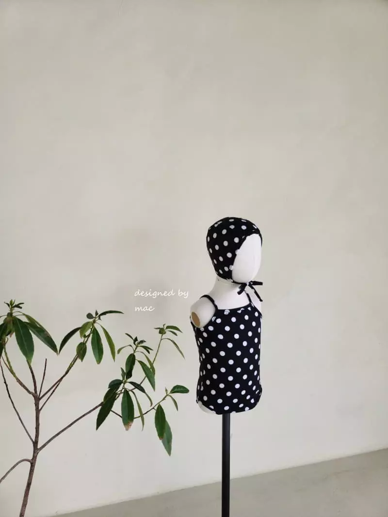 Mac - Korean Baby Fashion - #babyfever - Pattern Piping Swimwear Set - 3