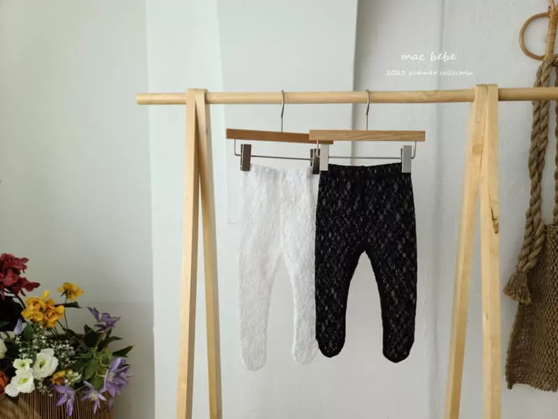 Mac - Korean Baby Fashion - #babylifestyle - Small Flower Lace Foot Leggings - 3