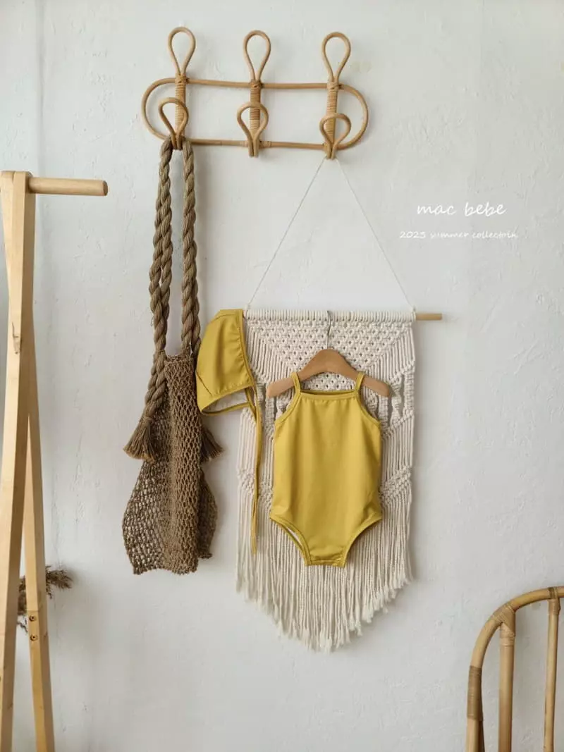 Mac - Korean Baby Fashion - #babyoninstagram - Simple Piping Swimwear Set - 5